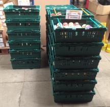 Food collected for Newcastle-Staffs Food Bank during Keele Green Move Out 2017
